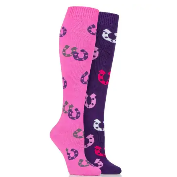 Storm Bloc Plumton Midweight Horse Shoe Long Leg Sock - Muted Pink/Purple