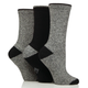 Country Pursuits Ladies Water Repellent Crew Socks - Black/Grey