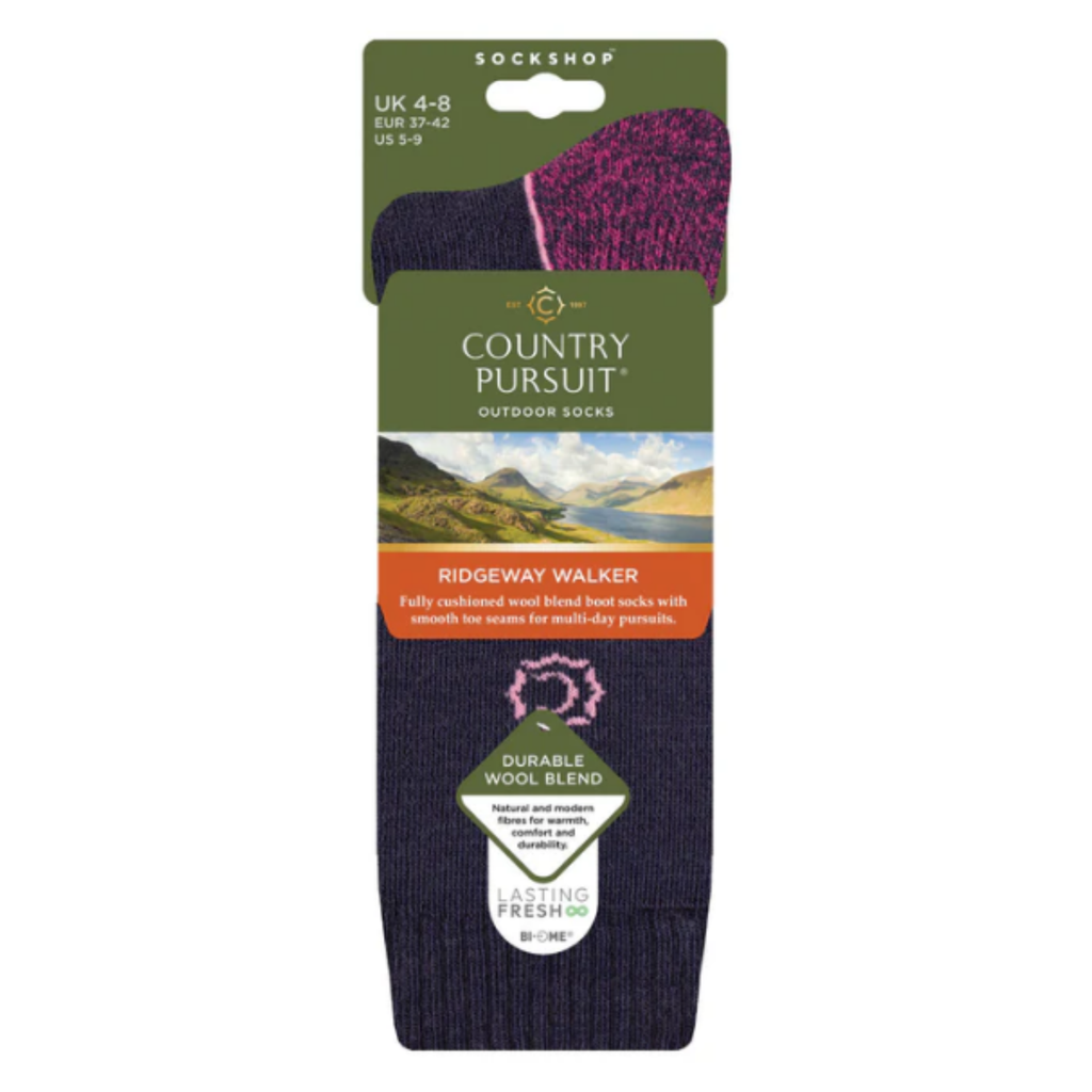 Country Pursuit Ladies Ridgeway Walker Socks - Navy