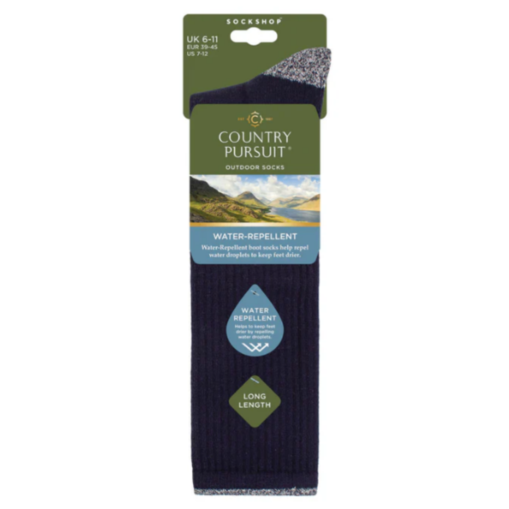 Country Pursuit Mens Water Repellent Long Socks - Navy