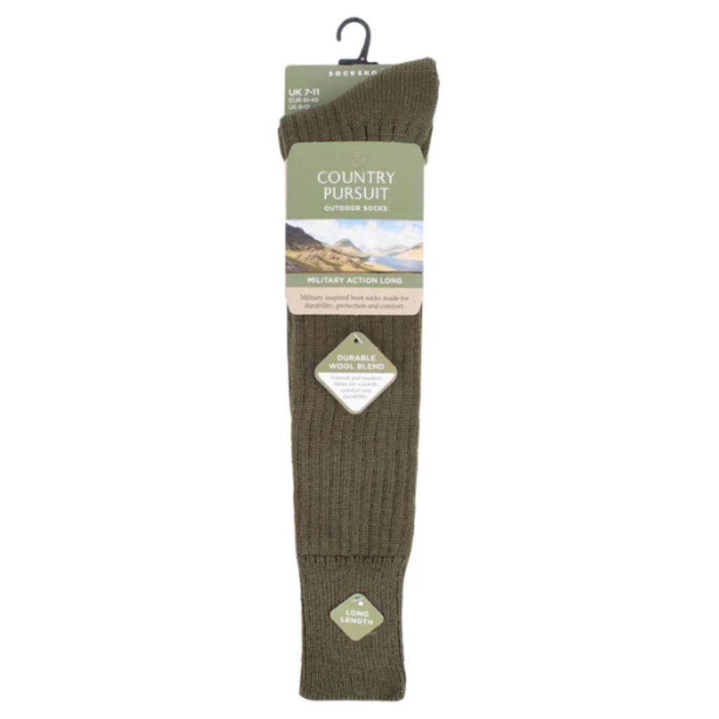 Country Pursuit Mens Long Military Action Socks - Assorted