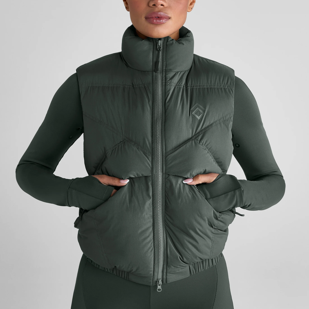 Aztec Diamond Core Mid-layer Gilet - Fern