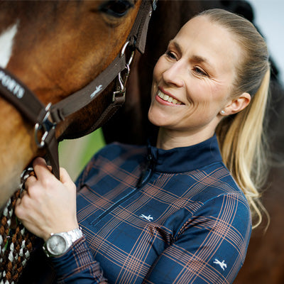 Schockemohle Ladies Xandra Training Shirt - Navy Check