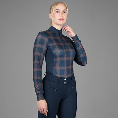 Schockemohle Ladies Xandra Training Shirt - Navy Check