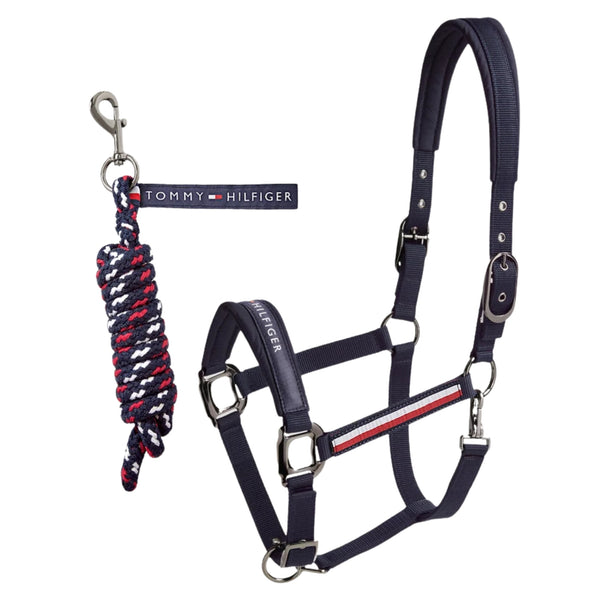 Tommy Hilfiger Yale Headcollar and Leadrope Rope - Desert Sky