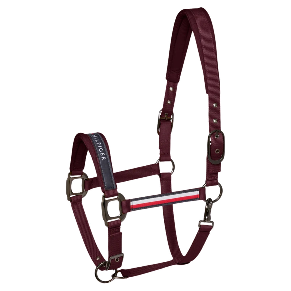 Tommy Hilfiger Yale Headcollar and Leadrope Rope - Deep Burgundy