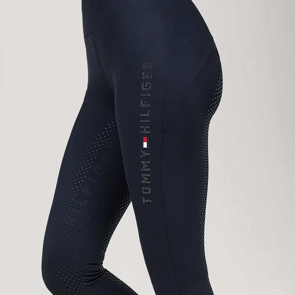 Tommy Hilfiger Ladies Elmira All Year Round Rhinestone Full Grip Leggings - Desert Sky