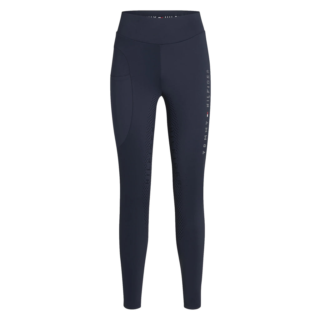 Tommy Hilfiger Ladies Elmira All Year Round Rhinestone Full Grip Leggings - Desert Sky