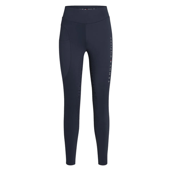 Tommy Hilfiger Ladies Elmira All Year Round Rhinestone Full Grip Leggings - Desert Sky