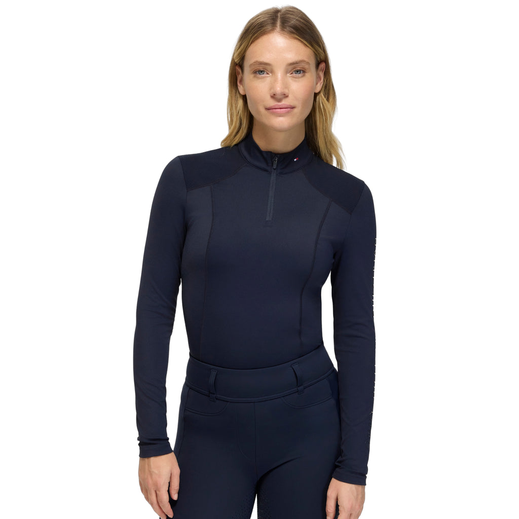 Tommy Hilfiger Ladies Echo 1/4 Zip Base Layer - Desert Sky