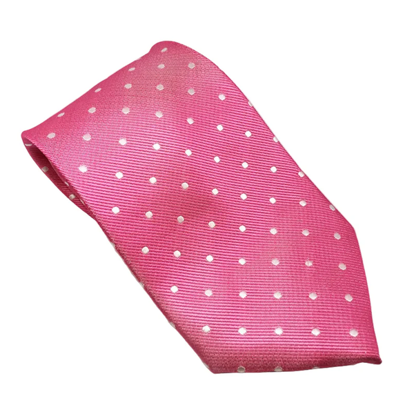 Equetech Junior Polka Dot Show Tie - Fuchsia/White