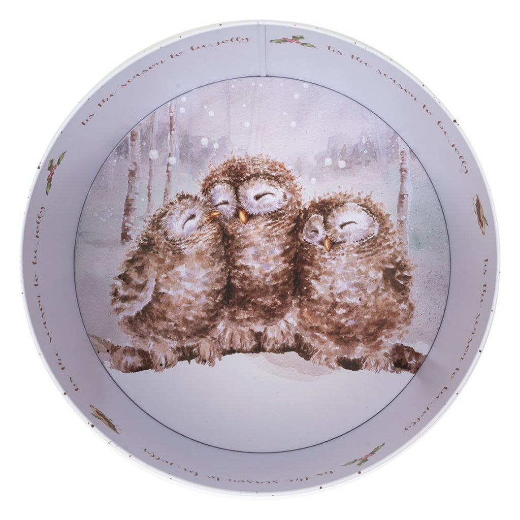 Wrendale Christmas Round Tin Snowy Woodland Medium