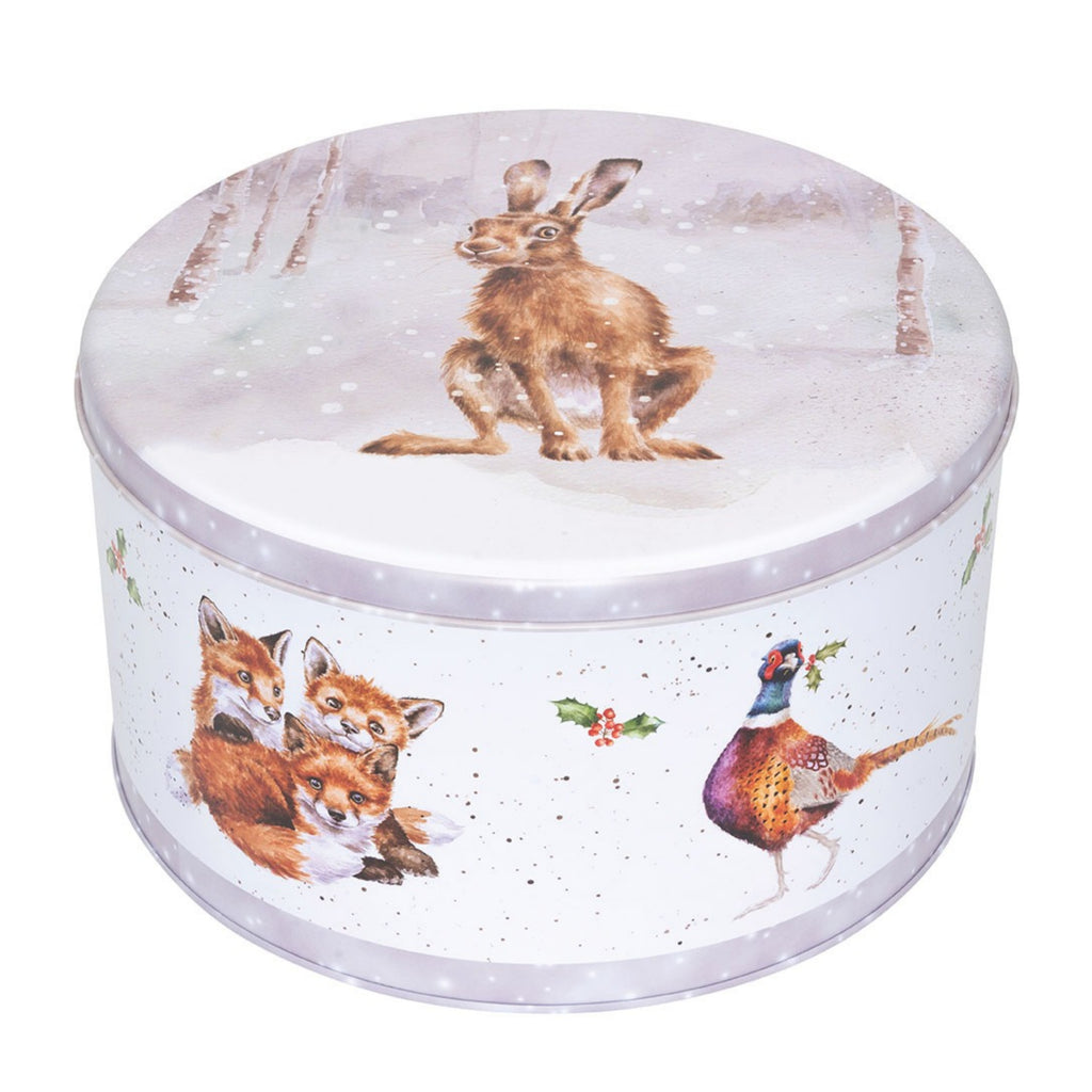 Wrendale Christmas Round Tin Snowy Woodland Medium