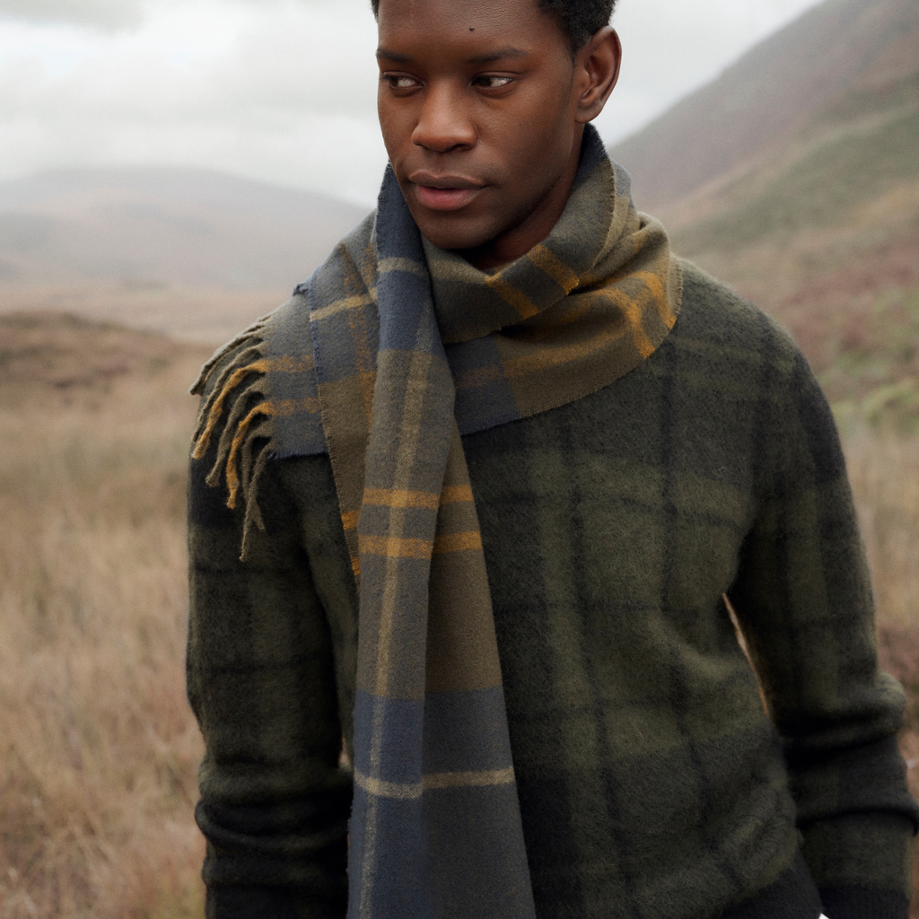 Barbour Yorklane Tartan Scarf - Shadow Classic Tartan