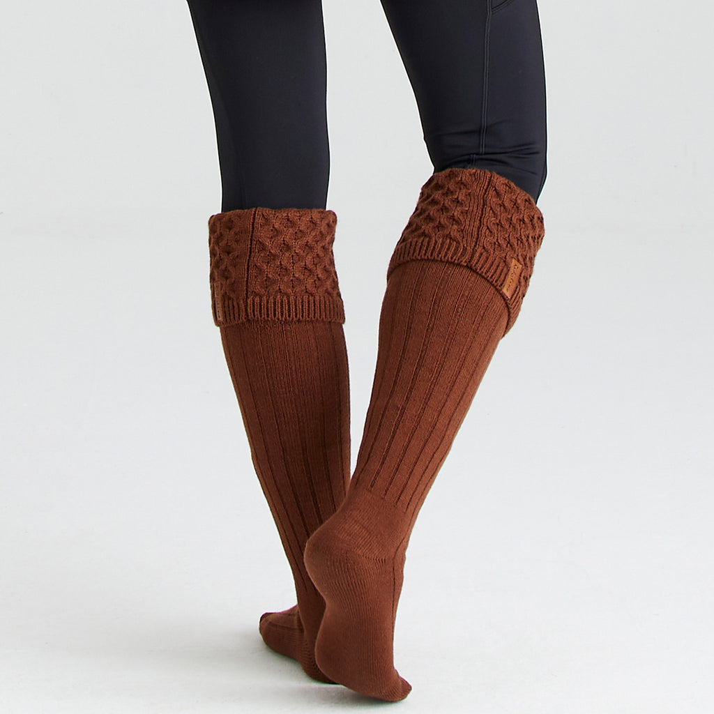 Ridgeline Double Cuff Welly Socks - Nutmeg