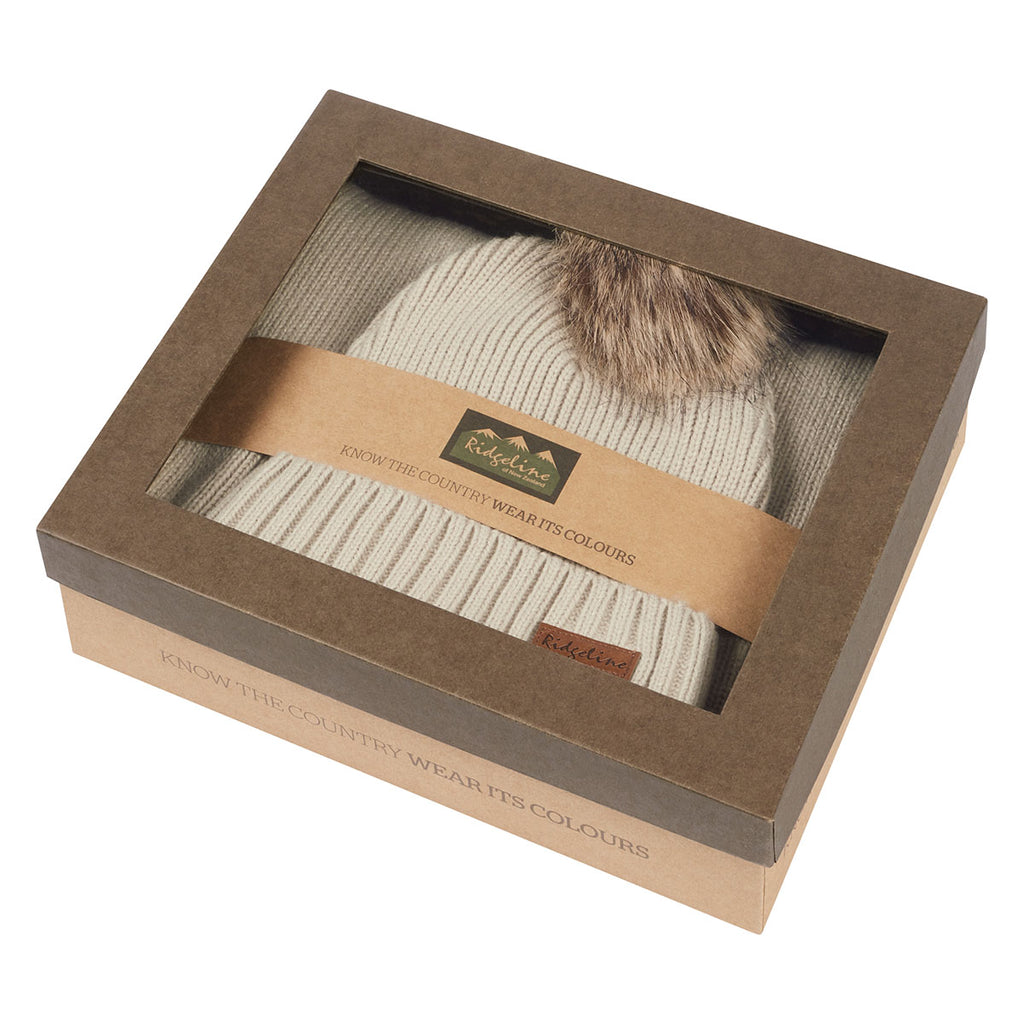 Ridgeline Baltic Hat & Scarf Set - Sand
