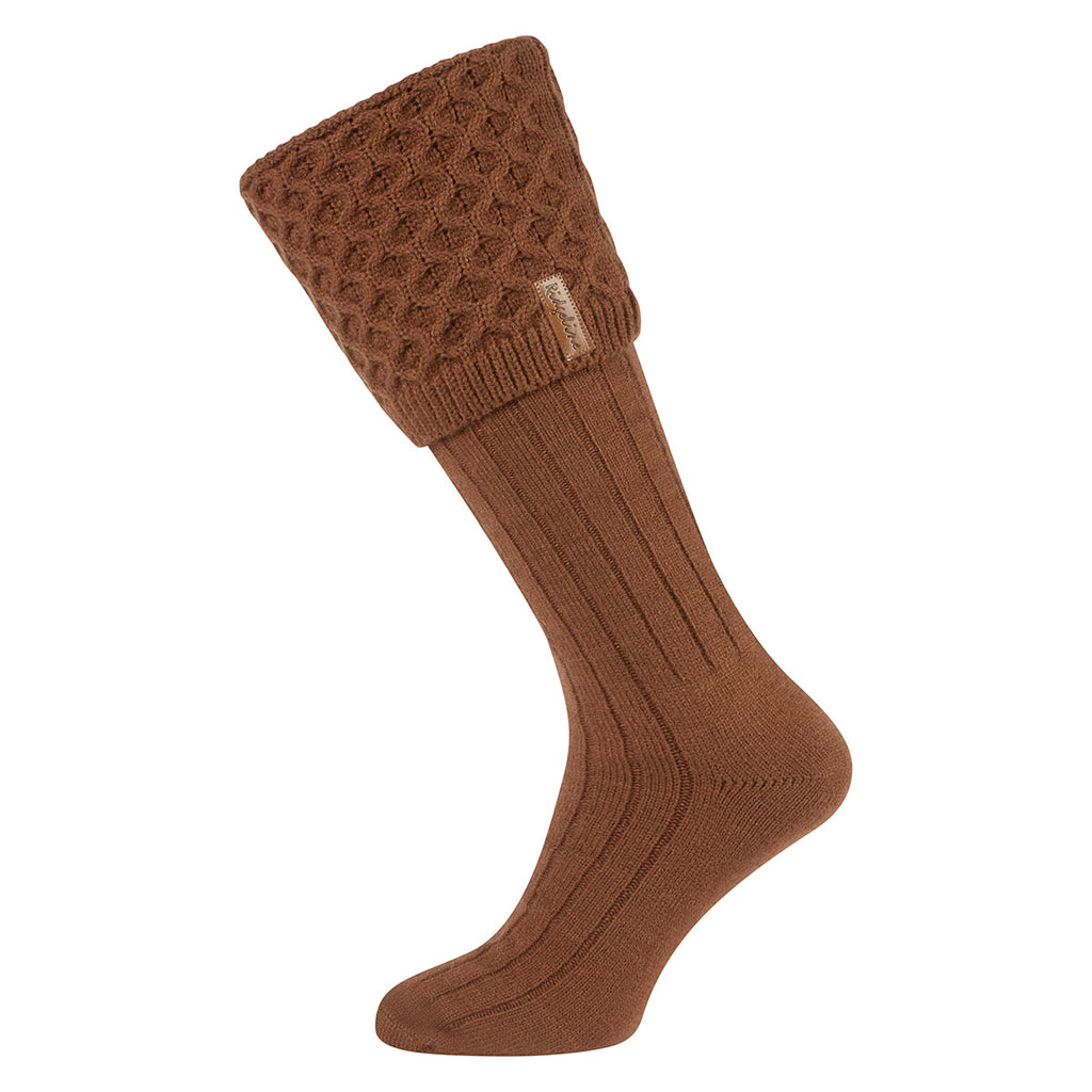 Ridgeline Double Cuff Welly Socks - Nutmeg