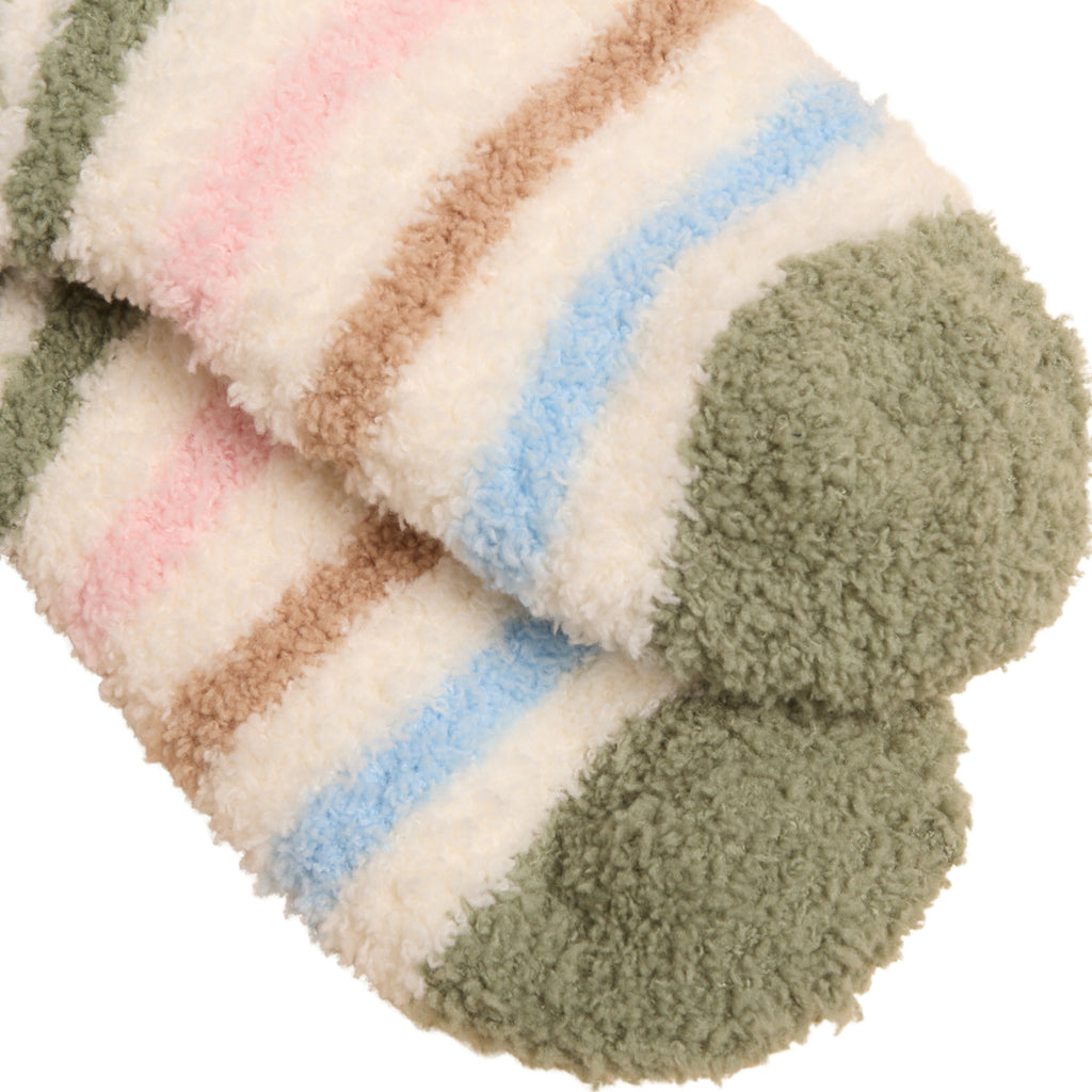 Joules Girls Fluffy Socks - Cream Stripe