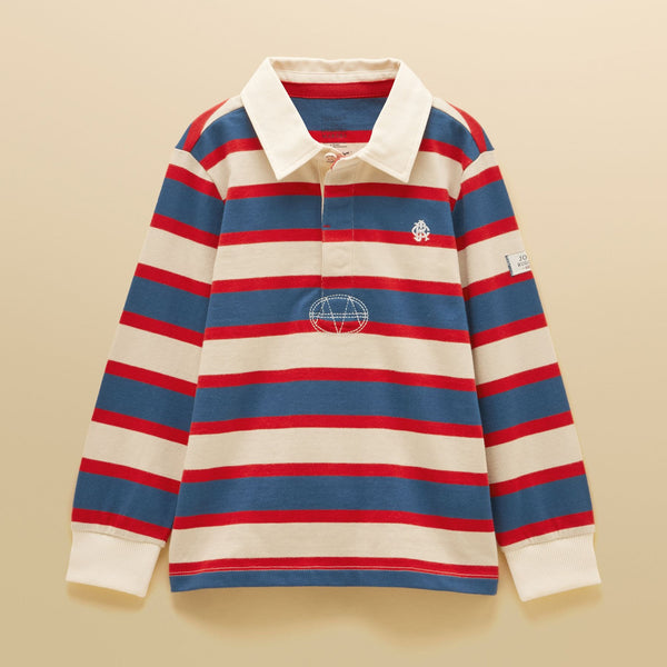 Joules Boys Rugby Shirt - Red/Blue
