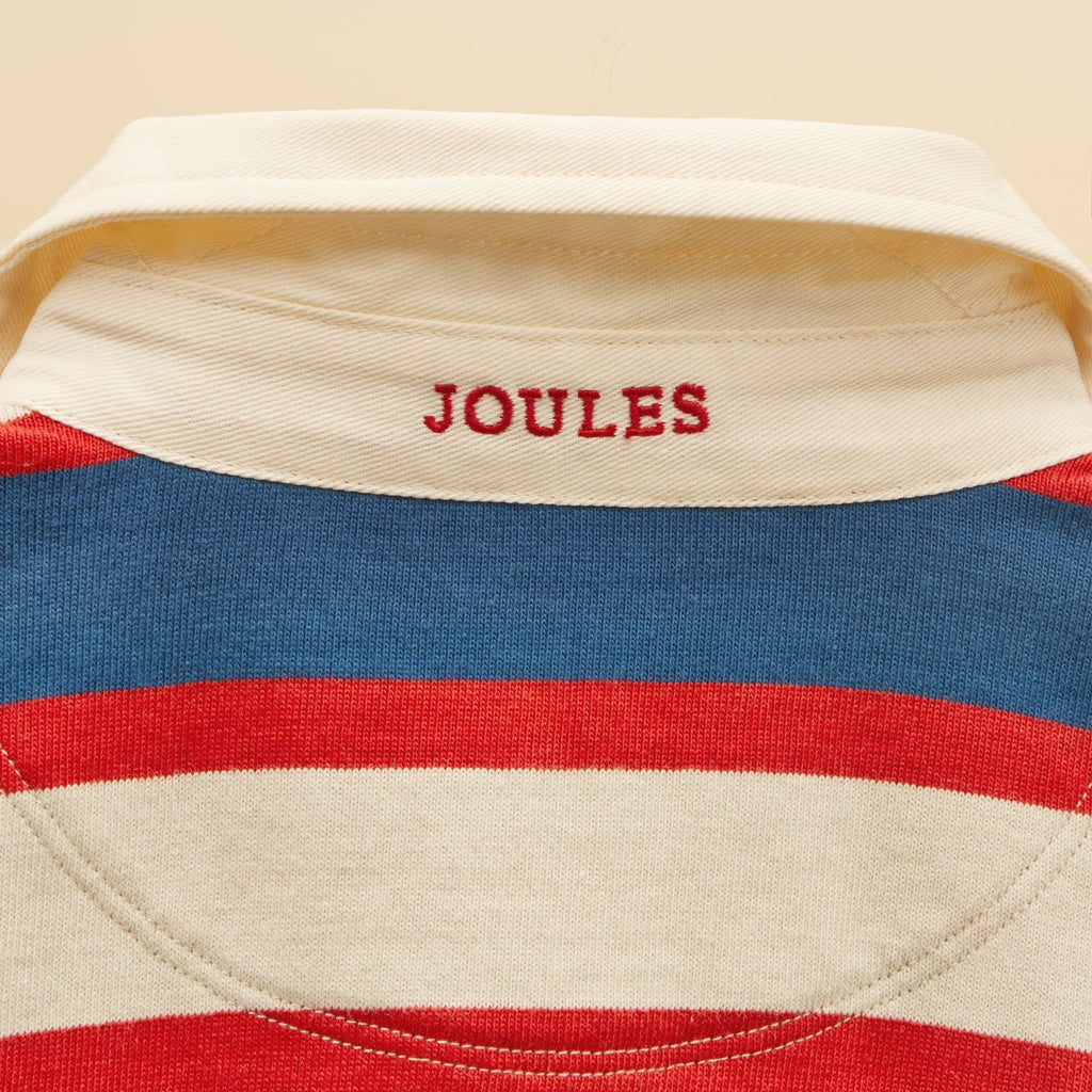 Joules Boys Rugby Shirt - Red/Blue