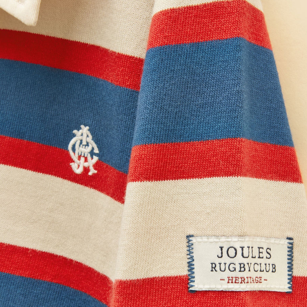 Joules Boys Rugby Shirt - Red/Blue