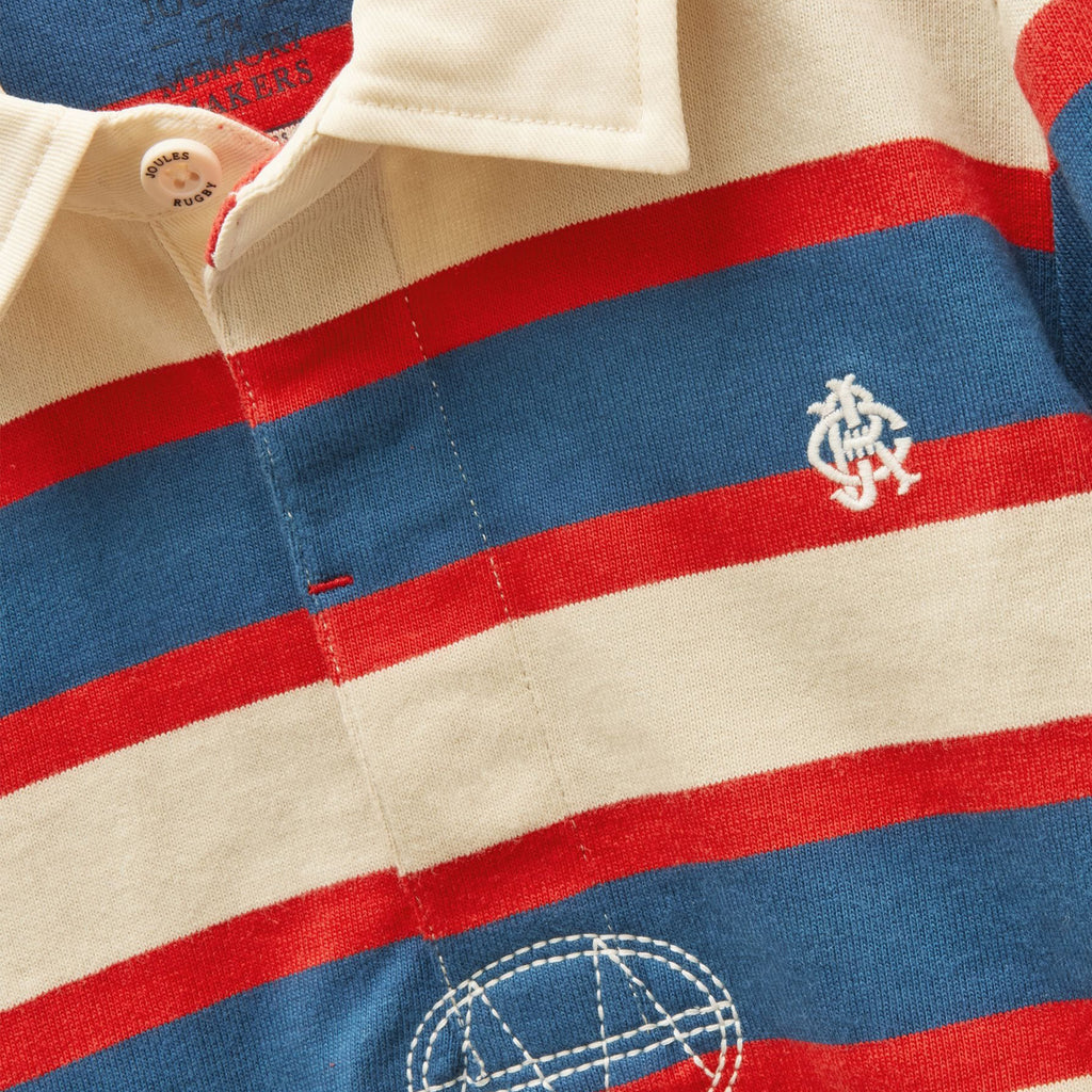 Joules Boys Rugby Shirt - Red/Blue