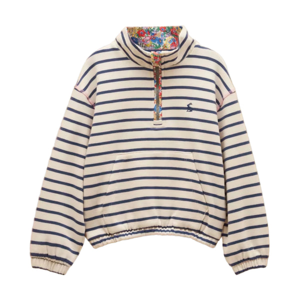 Joules Girls Kennedy 1/4 Zip Sweatshirt - Navy/White