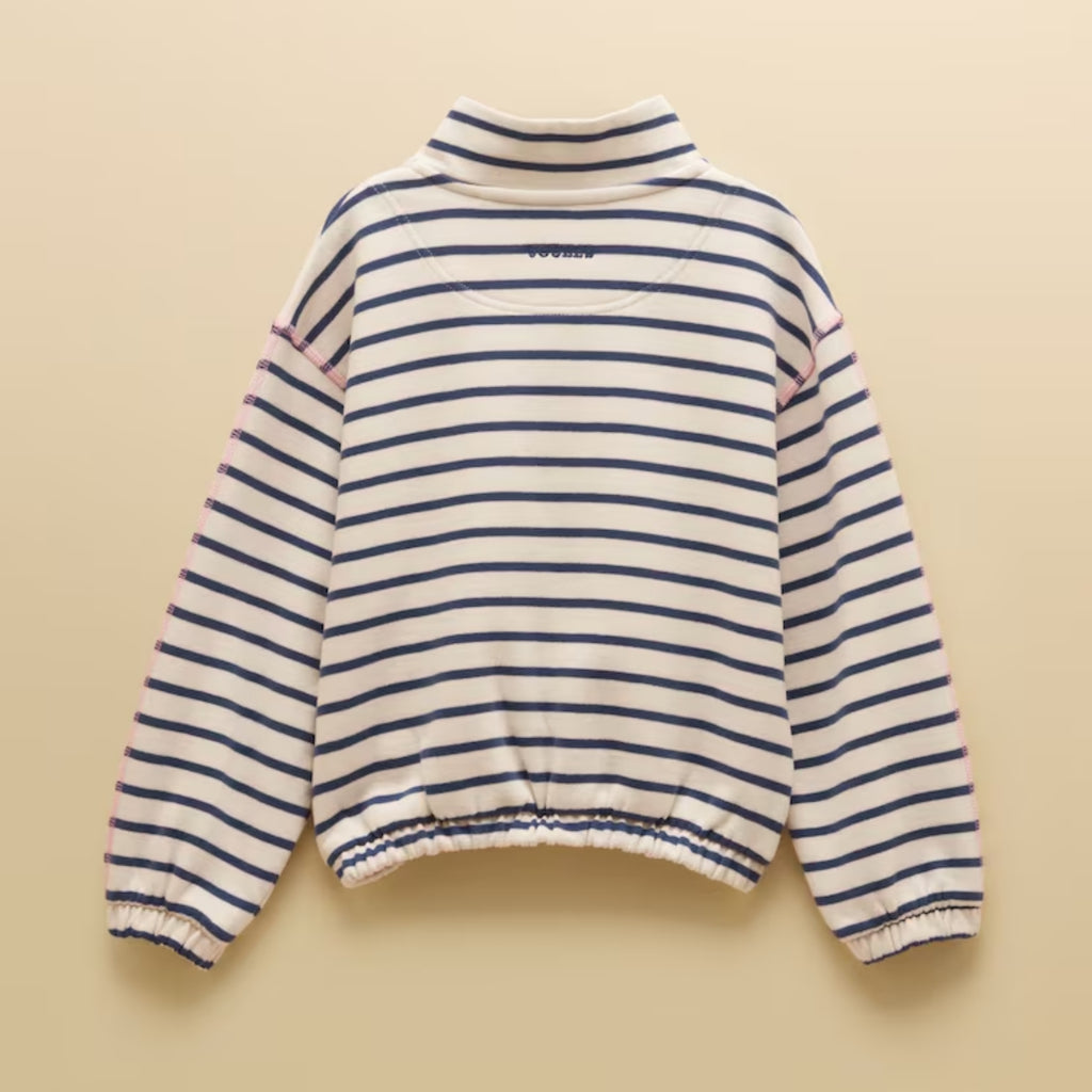 Joules Girls Kennedy 1/4 Zip Sweatshirt - Navy/White
