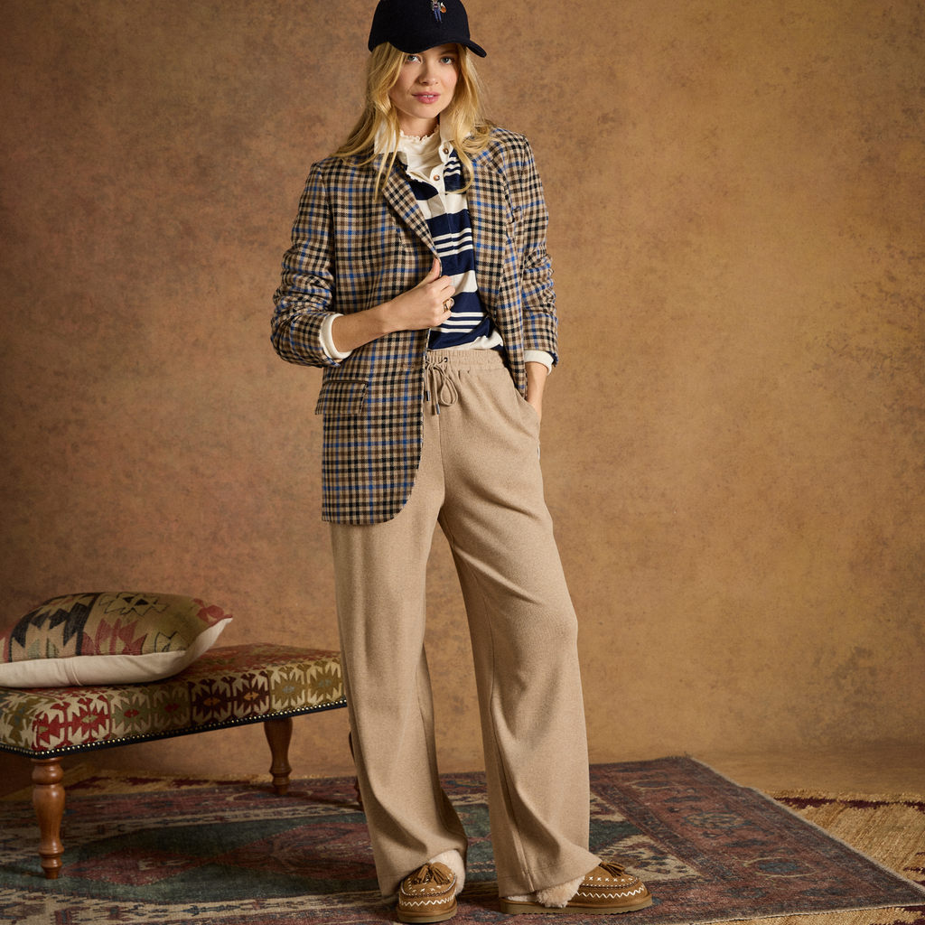 Joules Ladies Warm Handle Rib Jogger - Oatmarl