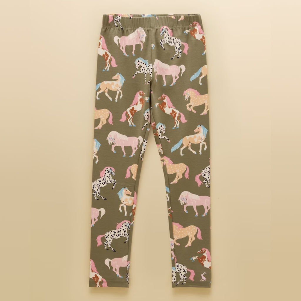 Joules Girls Kipwell Pyjamas - Khaki Horses