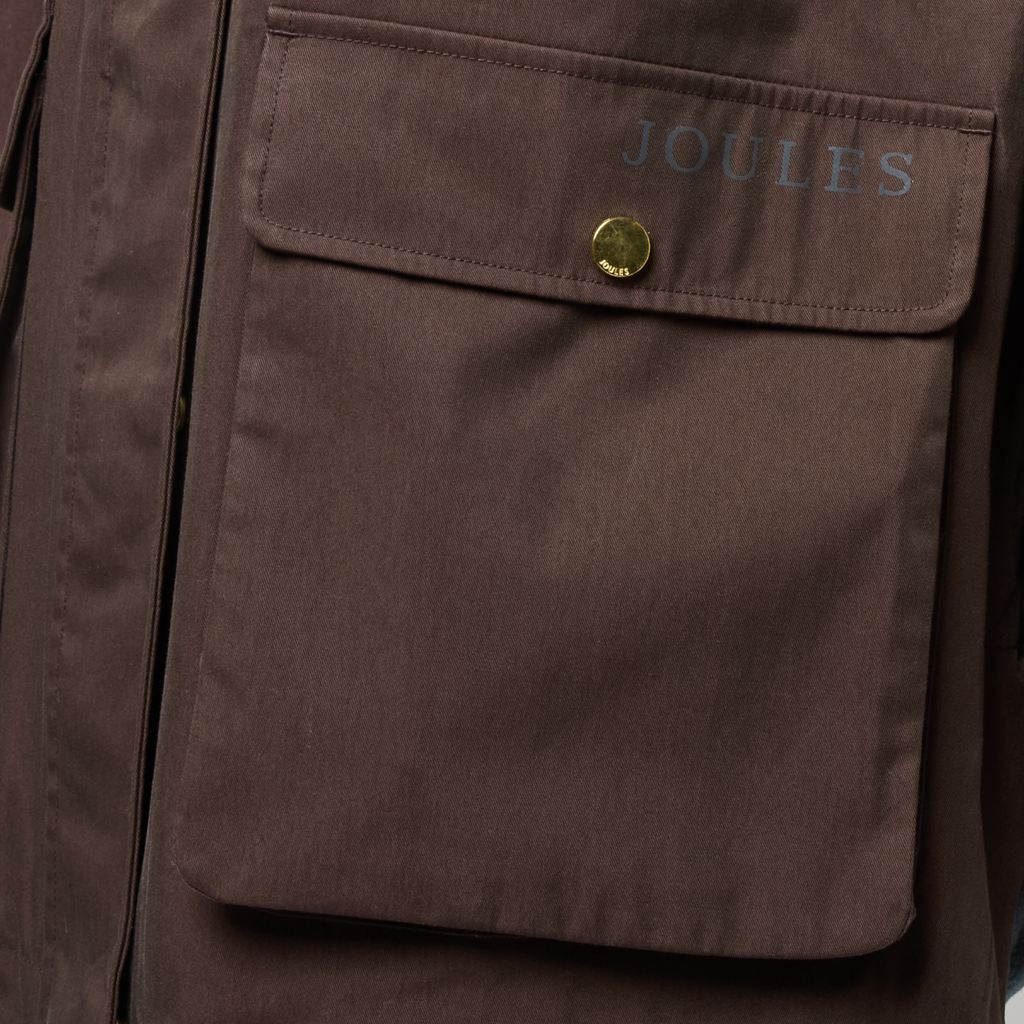 Joules Ladies Portwell Raincoat - Chocolate Brown