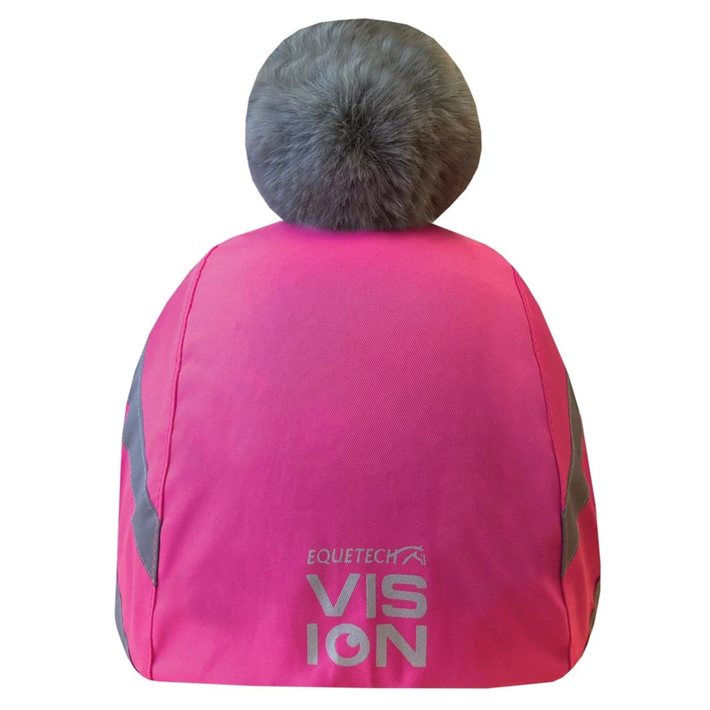 Equetech Childrens Hi Vis Vision Deluxe Pom Hat Silk - Pink
