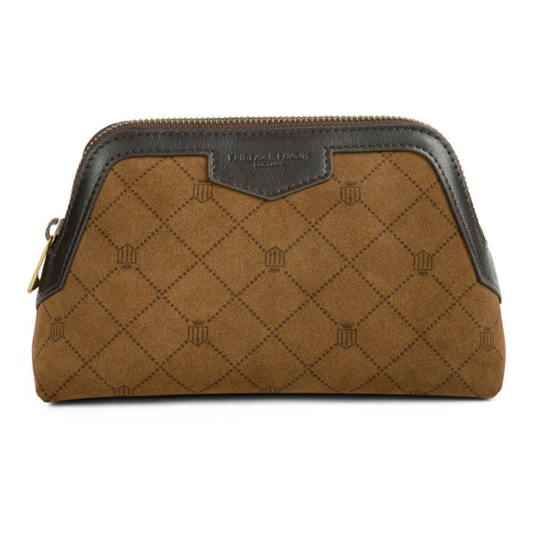Fairfax & Favor Bircham Pouch - Printed Tan Suede