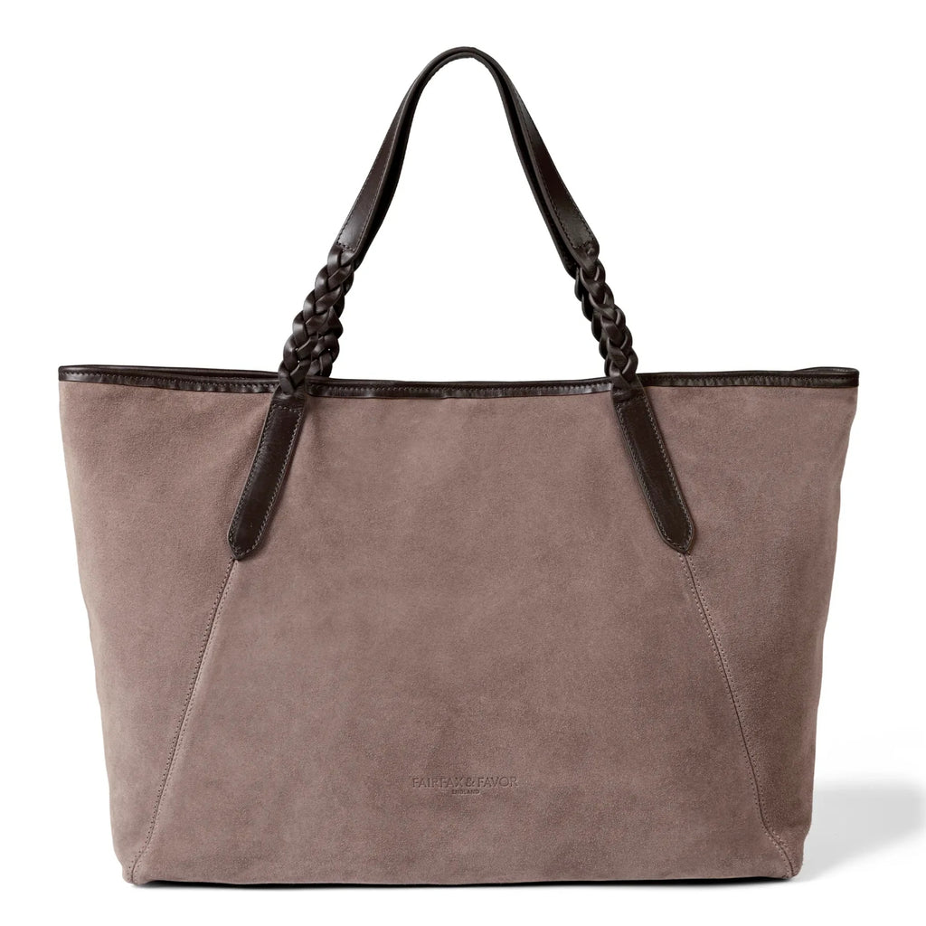Fairfax & Favor Burford Tote - Deep Taupe Suede