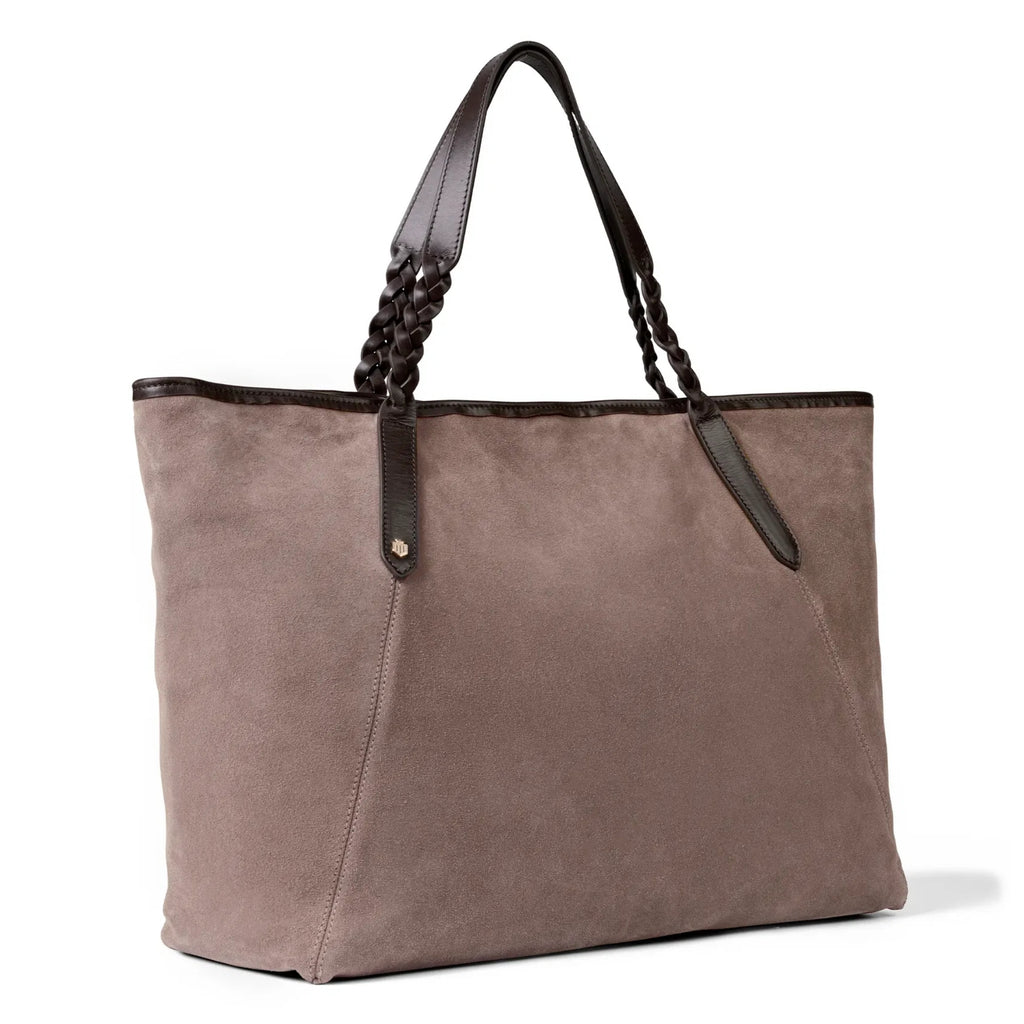 Fairfax & Favor Burford Tote - Deep Taupe Suede