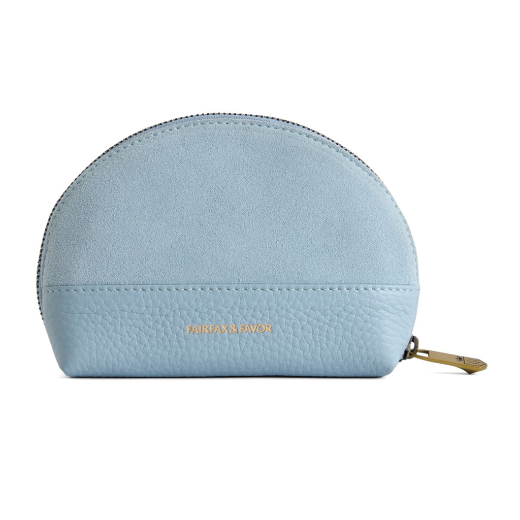 Fairfax and Favor Chiltern Coin Purse - Sky Blue Suede
