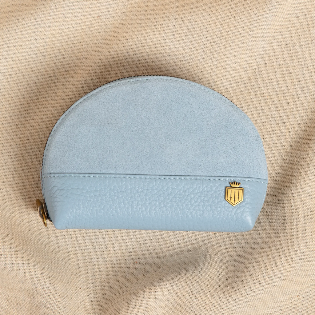 Fairfax and Favor Chiltern Coin Purse - Sky Blue Suede