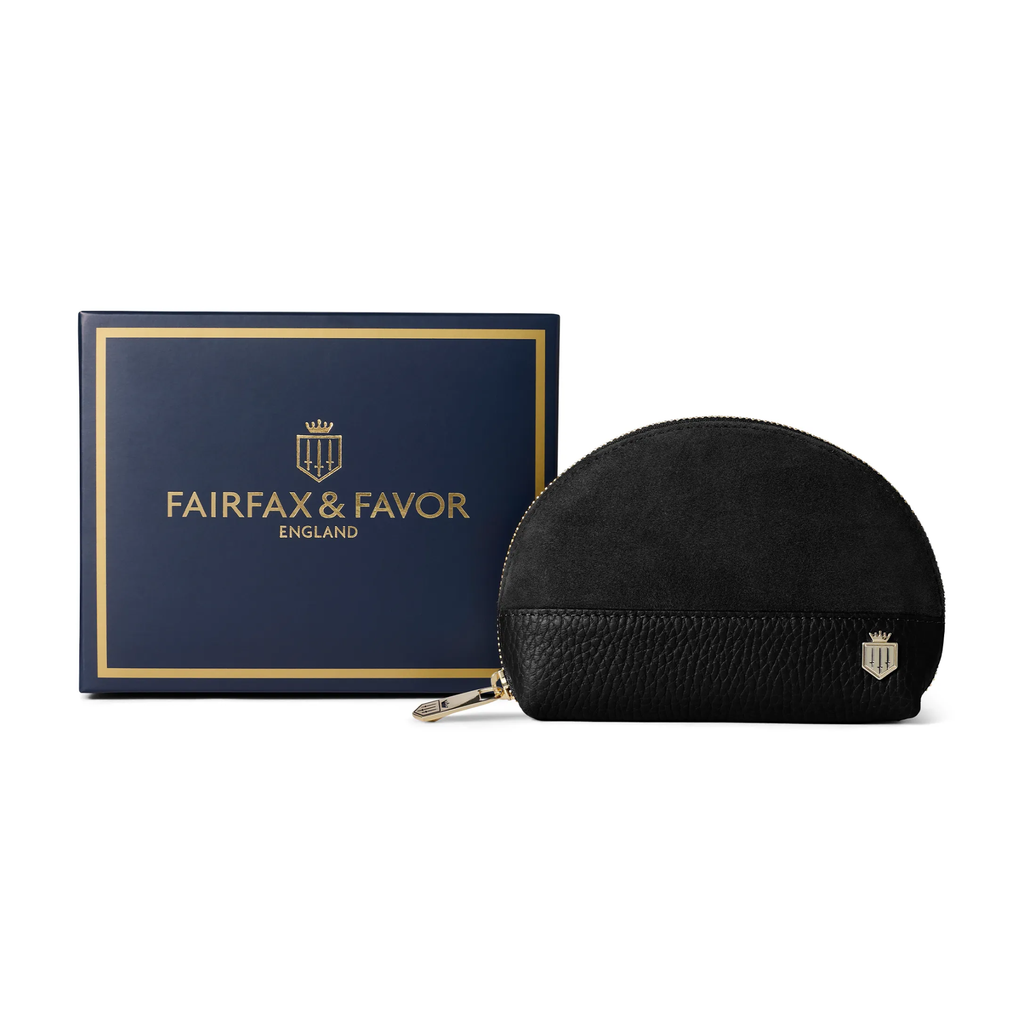 Fairfax and Favor Chiltern Coin Purse - Black Suede