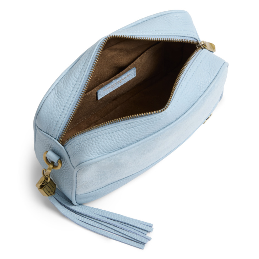 Fairfax and Favor Finsbury Cross Body Bag - Sky Blue Suede