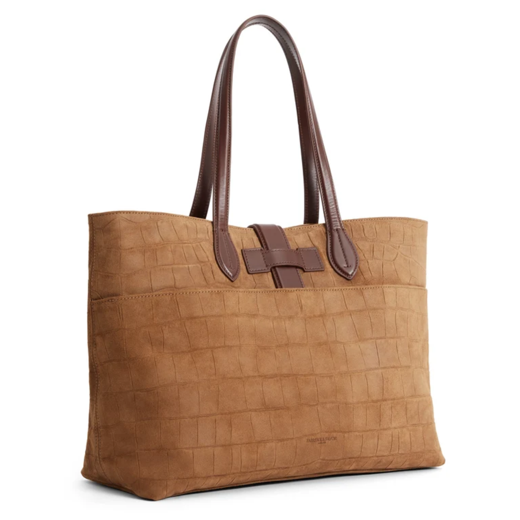 Fairfax & Favor Langham Tote Bag - Tan Croc