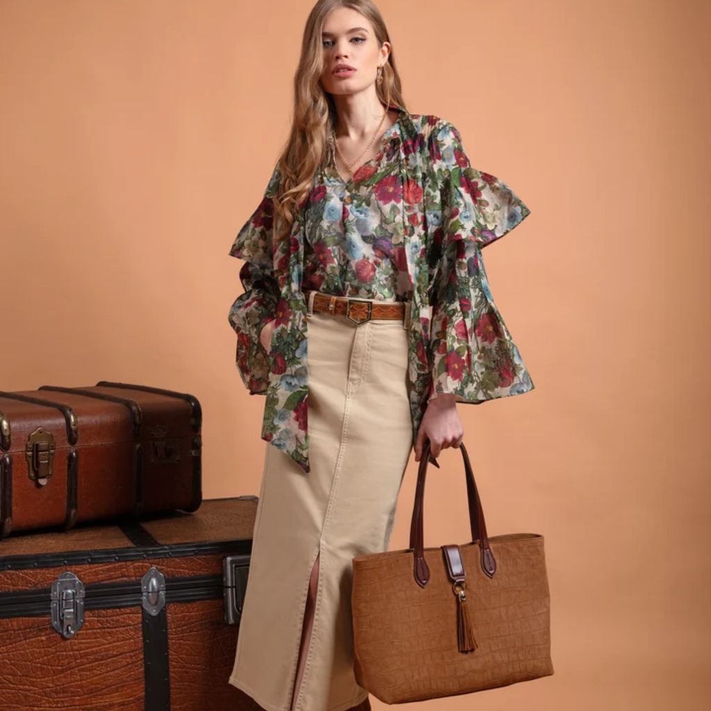Fairfax & Favor Langham Tote Bag - Tan Croc