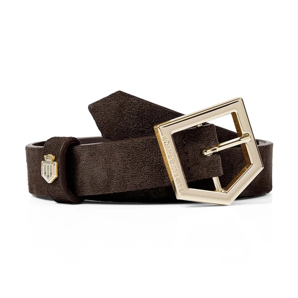 Fairfax & Favor Ladies Sennowe Belt - Chocolate Suede