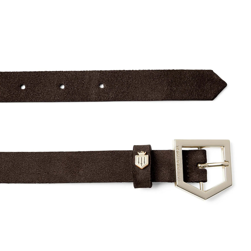 Fairfax & Favor Ladies Sennowe Belt - Chocolate Suede