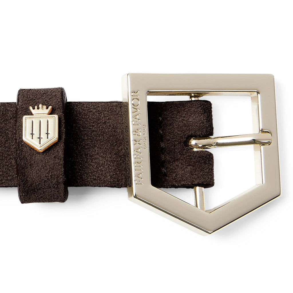 Fairfax & Favor Ladies Sennowe Belt - Chocolate Suede