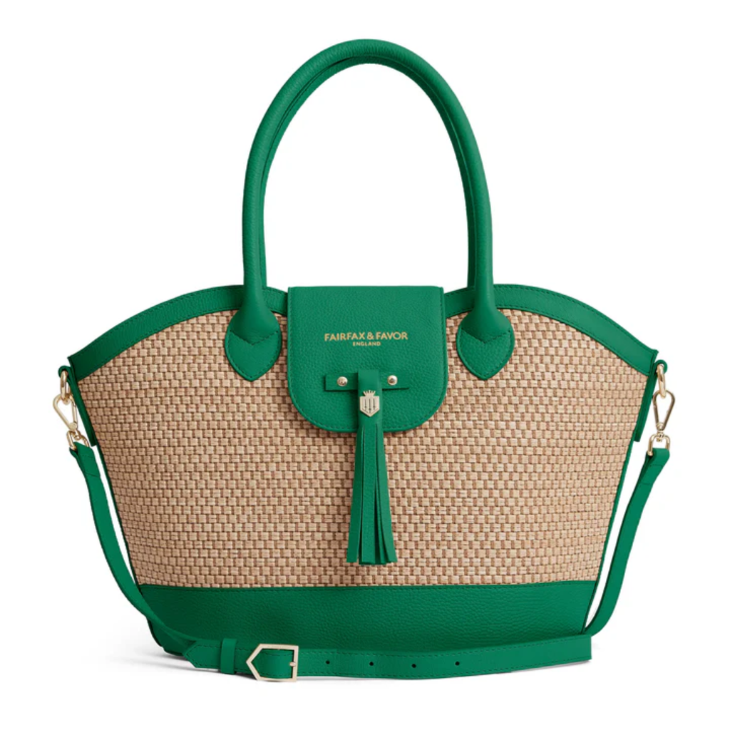 Fairfax and Favor Windsor Basket Bag - Clover Green Leather