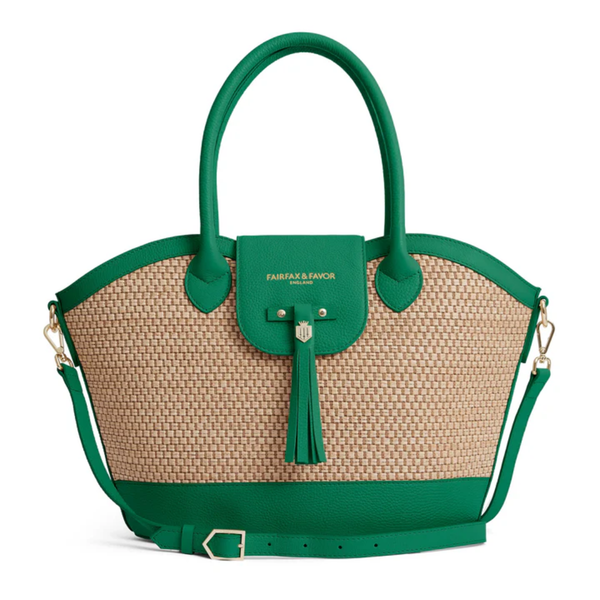 Fairfax and Favor Windsor Basket Bag - Clover Green Leather
