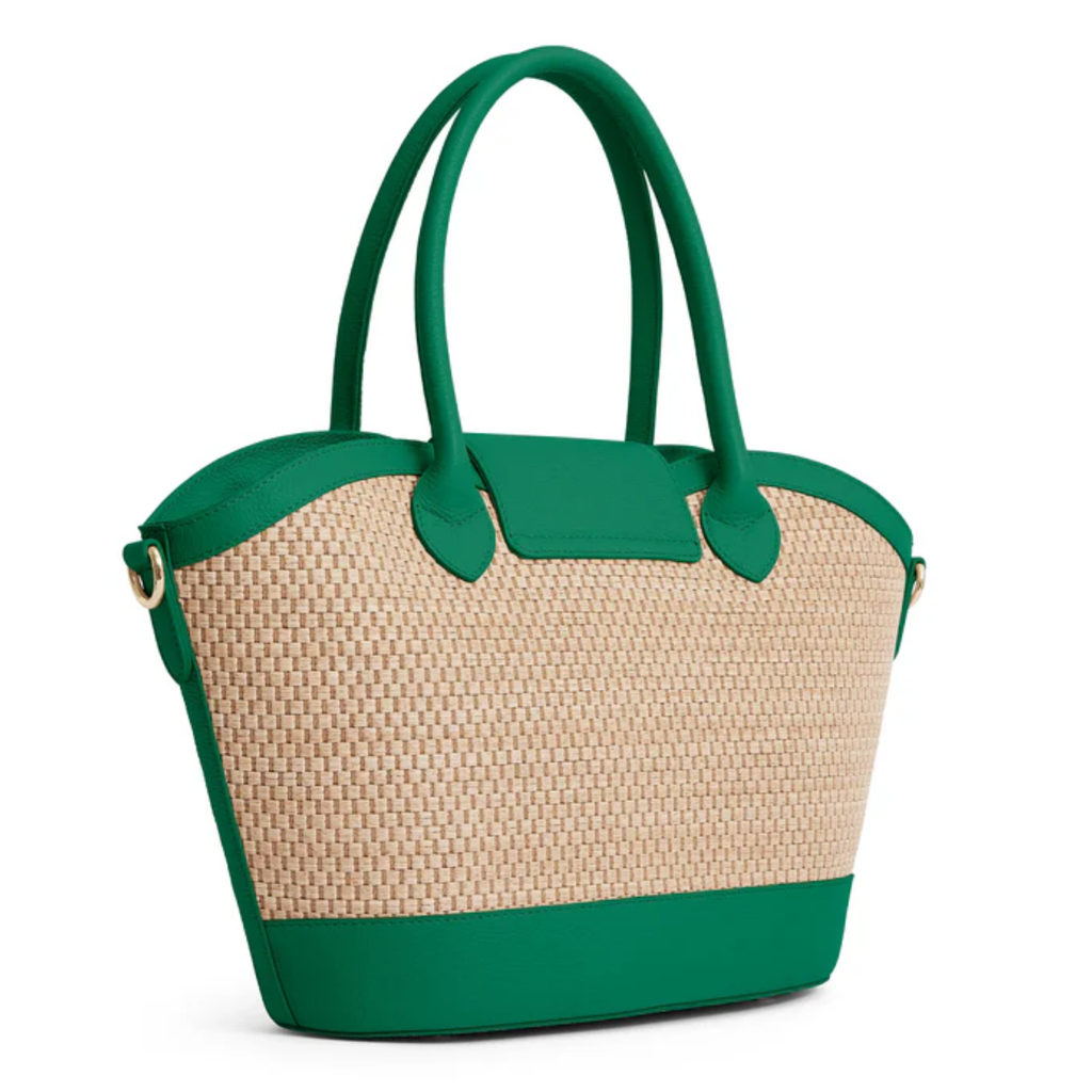 Fairfax and Favor Windsor Basket Bag - Clover Green Leather