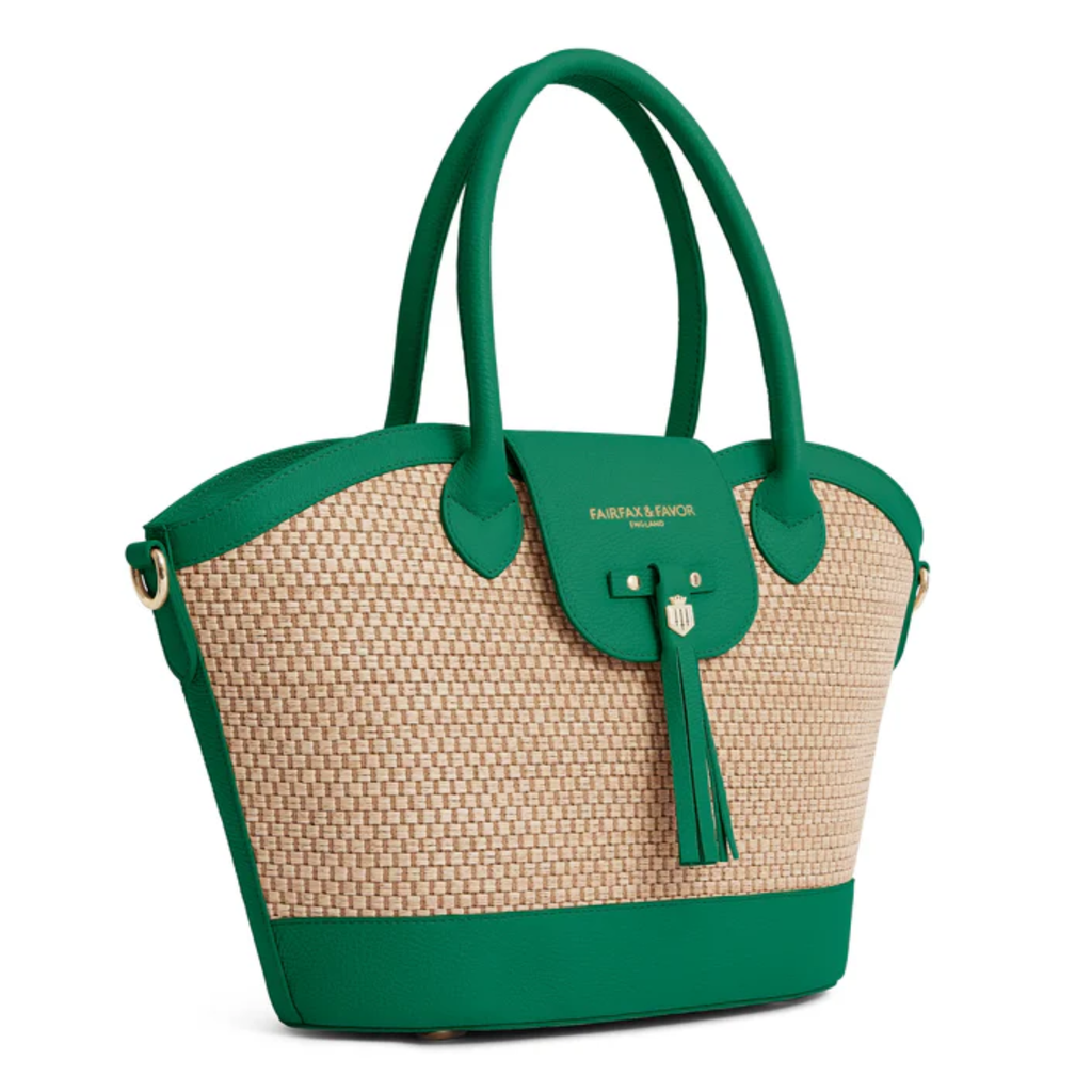 Fairfax and Favor Windsor Basket Bag - Clover Green Leather