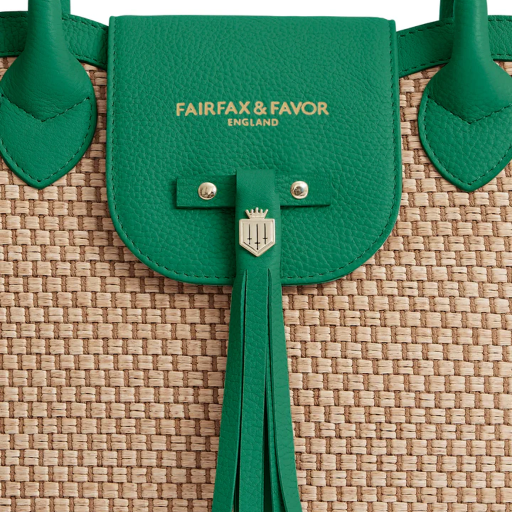 Fairfax and Favor Windsor Basket Bag - Clover Green Leather