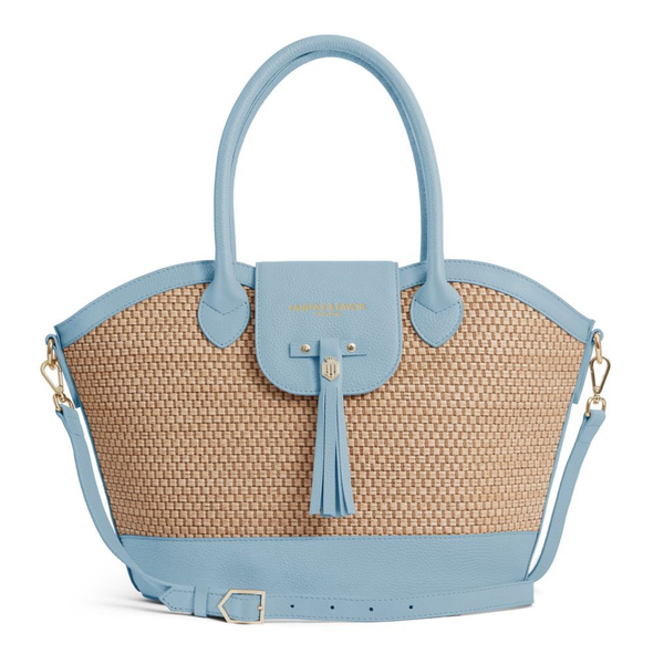 Fairfax and Favor Windsor Basket Bag - Sky Blue Leather